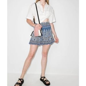 BOTEH | ARCH BLUES SHIRRED MINI SKIRT